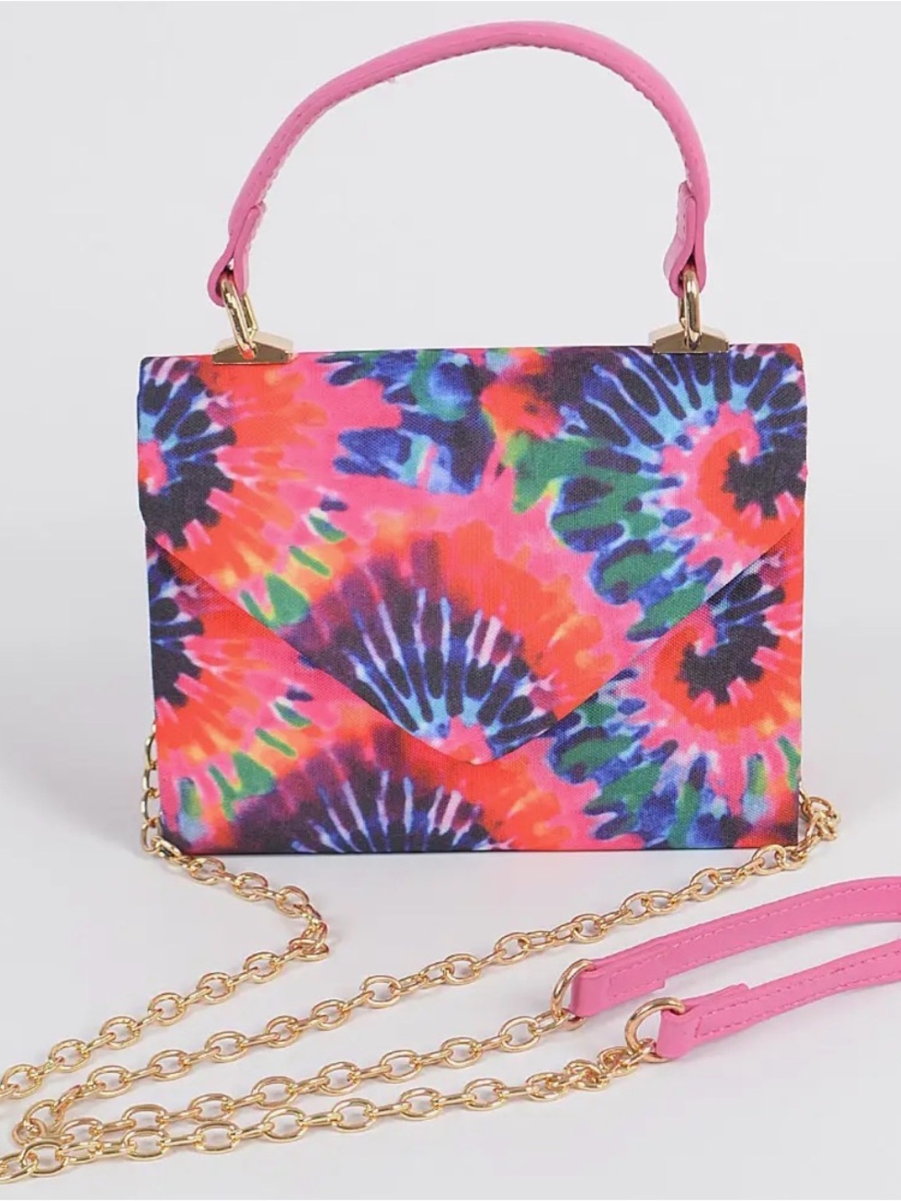 Hello 3AM Vibrant Tie-Dye Top Handle Crossbody Bag - Pink